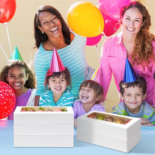 White Cookie Boxes with Window, 30 Pack, 12.5" x 5.5" x 2.5" - size: 12.5" x 5.5" x 2.5"