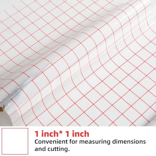 Silicone Baking Mat Roll 16IN*5FT Free Cutting, Non-Slip Pastry Mat, Non-Stick Reusable Air Fryer Liner, Oven Liners, Counter Mat, Freeze Dryer Mat, Easily Cut to Size Fit All Ovens Pans Tins Dishes - color: White Red Line, size: 60"L x 16"W