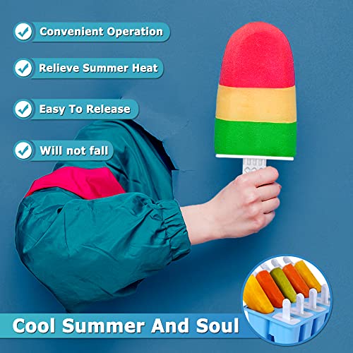Silicone Popsicle Molds 10-cavity, DIY Ice Pop Mold for Kids Adult Teens, BPA Free Ice Cream Molds for Party Yogurt Juice Smoothies Sticks - color: Blue-10 cavity