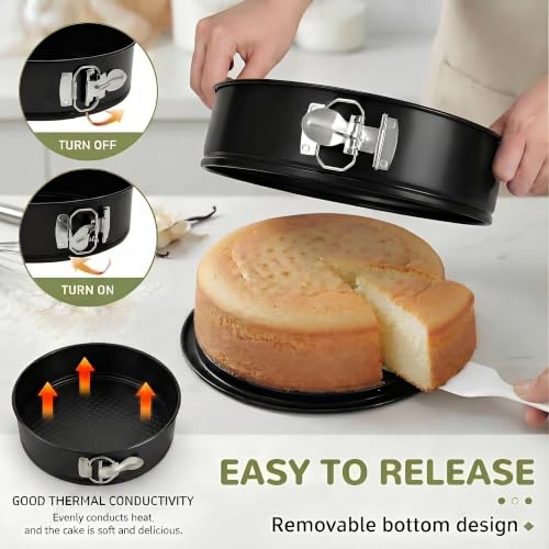 8Inch Springform Pan with Removable Bottom，4mm thickness - size: 8inch