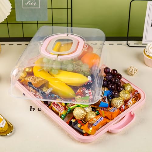 Pink Cupcake Carrier Cupcake Holder with Lid, Cake Container - color: Pink