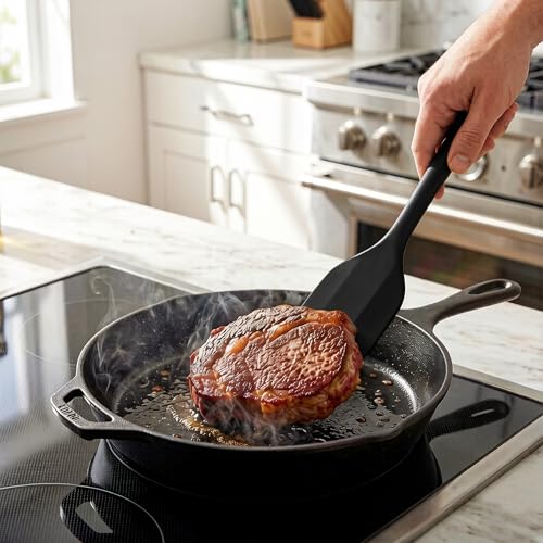 5 Pieces Silicone Spatula Set - color: Black