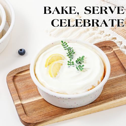 6 inch Small Round Cake Pans with Metal Reinforced Frame, Set of 3 - color: Round, size: 6 inch