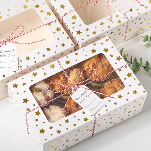 Ocmoiy 12 PCS Christmas Cookie Boxes for Gift Giving, 9x6x3 Inch