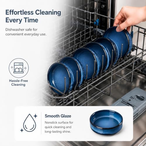 ONEMORE Creme Brulee Ramekins 4 oz Ceramic Ramekin Set of 14, Oven Safe Baking Ramekins, Small Sauce Dishes, Stackable Blue Custard Cups, Dishwasher Microwave Safe - color: Blue, size: 4 oz (14PCS)