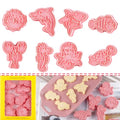 BESEK Ocean Creatures Cookie Cutters: 8 pcs Fish Cookie Cutter Molds for Baking, Dolphin, Clownfish, Octopus, Seahorse, Shark Shaped Biscuit Cutters - color: Ocean
