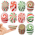 COcnny Christmas Mini Cupcake Liners - 600pcs Merry Christmas Candy Baking Cups Muffin Cupcakes Wrappers, Xmas Tree Santa Disposable Chocolate Cake Wrap Making Supplies for Xmas Eve Party (10 Styles) - style: Mini Xmas Candy