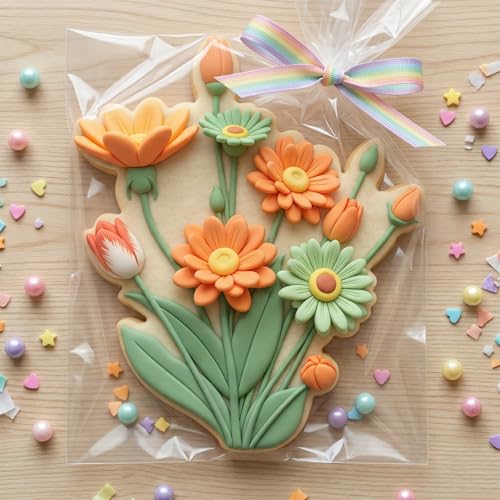 Flower Silicone Mold Daisy Tulip Flower Bouquet Fondant Molds - color: Style K