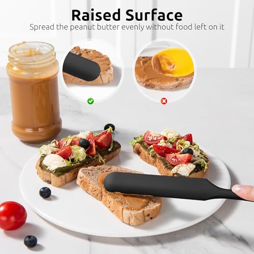 U-Taste Skinny Silicone Jar Spatula Scraper, 10in Sourdough Tool, Black - color: Black, size: 9.72 in