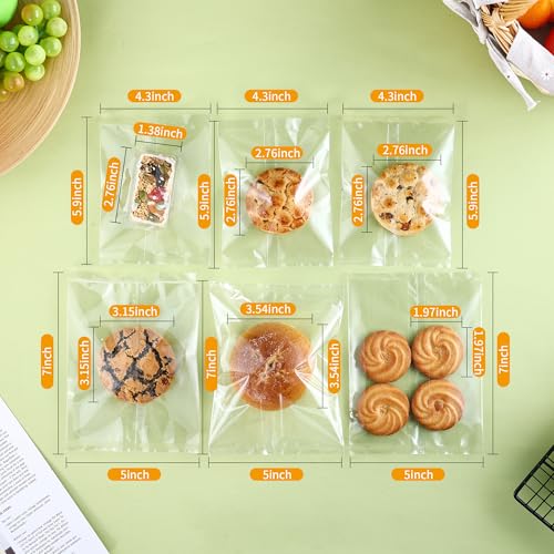 100Pcs 5x7 Clear Individual Cookie Bags, Heat Seal Bag - color: Clear, size: 5 x 7
