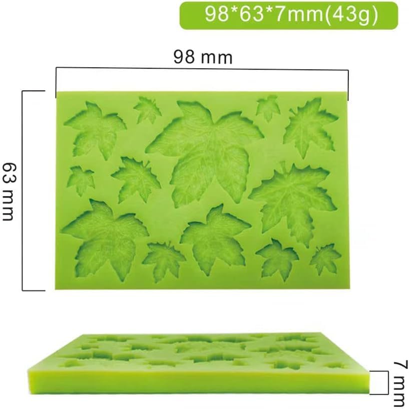 13-Cavity Fall Leaves Silicone Mold for Fondant, Color Varies - style: fall leaves molds