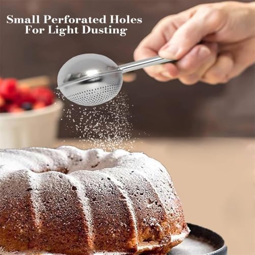 Powdered Sugar Shaker Duster Stainless Steel Dusting Wand Flour Sifter for Baking Flour Spices Baking Tools