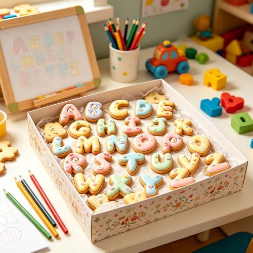 Letter Cookie Cutters Shapes Large 2 Inch - 26 Pcs Stainless Steel Round Alphabet Letter Cookie Cutter Set Fondant Biscuit Fruit Dough Mold Tools for Sandwich, Birthday, Christmas, and Holiday Party - color: Round Letter Cookie Cutters - 2INCH