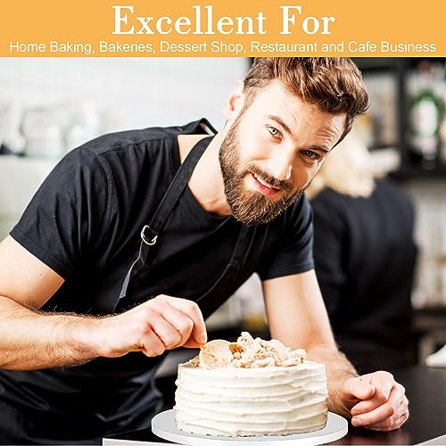 6 PCS Cake Drums 12 Inch, 12inch Drum, Cake Boards 12 Inch Round, 1/2" Thick Cardboard, Sturdy Circle, Base para Pastel Cardboard Base White Cake Boards for Wedding - size: 12 Inch