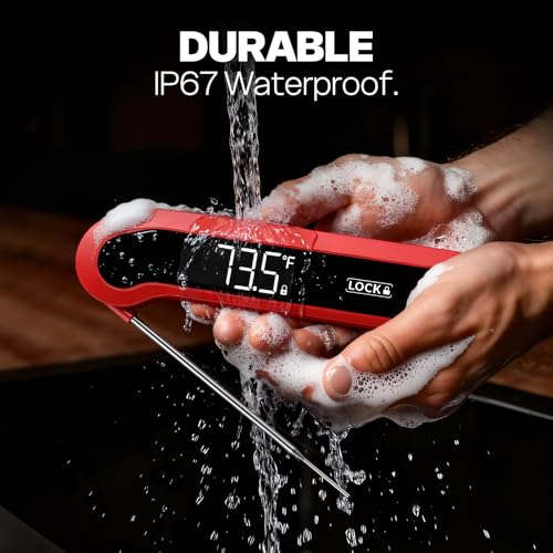 0.3 Sec Instant Read Meat Thermometer Digital for Cooking, Red - color: Cherry Red