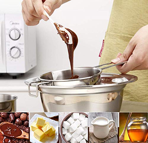 1000ML Double Boiler Pot Set Stainless Steel Melting Pot For Chocolate, Candle and Candy Making (34oz) - size: 1000ML
