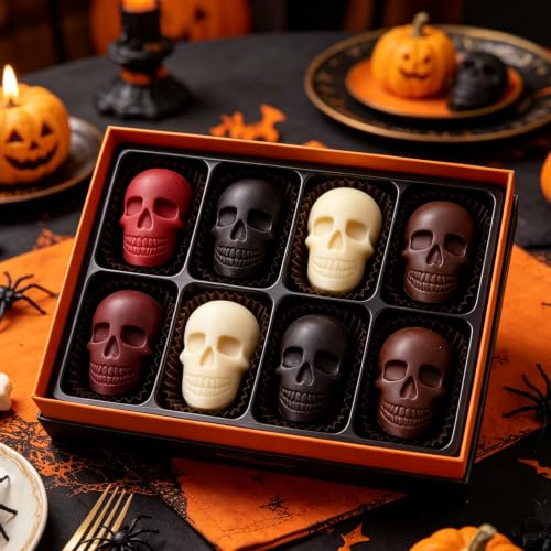 3-Pack Halloween Silicone Molds, Skull Chocolate Candy Molds for Baking - color: Gray