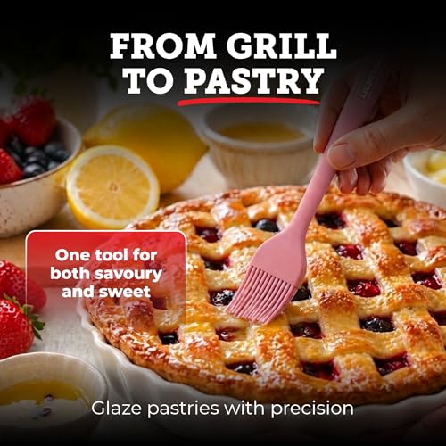Lightyear Silicone Basting Brush for Cooking – Pastry Brush Set - color: Pink