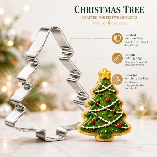 Christmas Cookie Cutters Set, 25 Stainless Steel Holiday Shapes - style: Style1