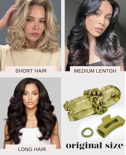Original Satin Heatless Curls Overnight Curling Rod Set - color: ORIGINAL Olive