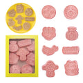 8Pcs Chinese Happy New Year Cookie Cutters Set Plastic Cookie Stamps Lucky Cat Spring Festival Cookie Mould Set Biscuit Snack Fondant Pastry Molds DIY Baking Tools(H8) - color: H8