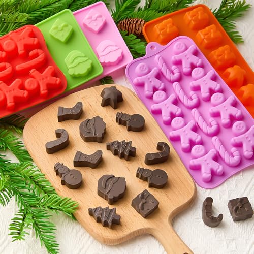 Christmas Chocolate Silicone Molds, 6 PCS - color: Christmas Mold 2 - 6pcs