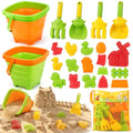 Collapsible Beach Toy Set for Kids, 29 Pcs Farm Sand Toys with Animal Molds - size: 2 bucket farm set