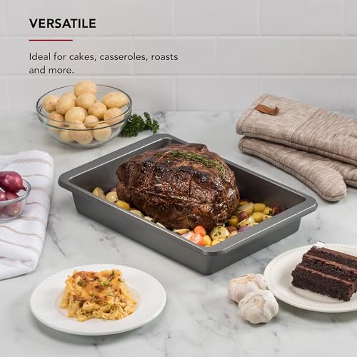 KitchenAid Nonstick Aluminized Steel Cake Pan, Dishwasher Safe, Contour Silver, 9 x 13 Inch (Pack of 6) - color: Contour Silver, size: 9 x 13-Inch (Pack of 6)