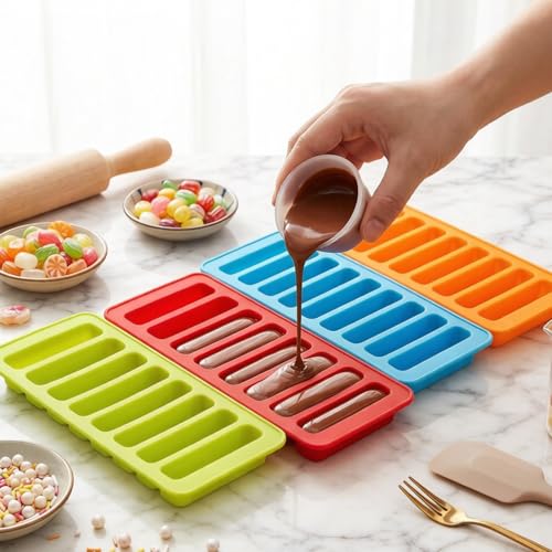 10 Cavity Finger Silicone Chocolate Molds Set Of 4