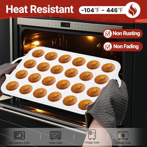 FUNBAKY Silicone Mini Muffin Pan with Metal Frame - Nonstick 24 Cups Mini Muffin Tin Handles, Oven Safe for Muffin, Cupcake, Egg Bites, Confetti - size: Mini 24-Cup: 1pc