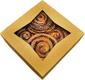 BAKELUV 100 Pack 8x8x2.5 Inch Brown Bakery Boxes with Window | Cookie Boxes, Pastry, Desserts, Treats, Food, Cardboard Takeaway/Takeout Containers | Kraft