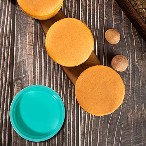 Silicone Mini Round Cake Molds, 4 Inch, Green, Set of 6 - color: Green