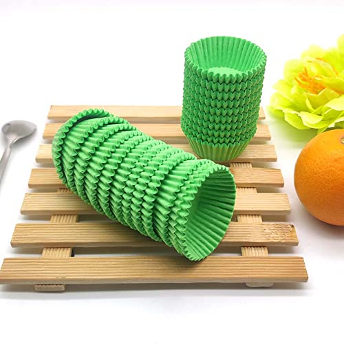 Green Mini Cupcake Liners Natural Greaseproof Paper Muffin Baking Cups, 500-Count - color: Green