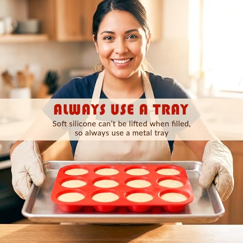 HKNMTT 2Pcs Silicone Muffin Pans for Baking 12Cups BPA-Free Egg Bites Mold - style: Muffin Pans 2PCS