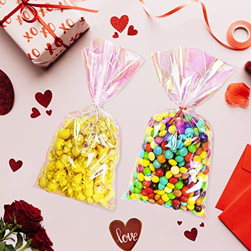 Yotelab Iridescent Holographic Cellophane Treat Bags, 6x12 in, 100Pcs - size: 6x12 Inch (Pack of 100)
