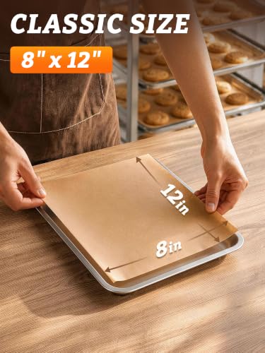 SMARTAKE 120 Pcs Parchment Paper Baking Sheets, Pre-Cut, 8x12 Inches - size: 8" x 12"-120