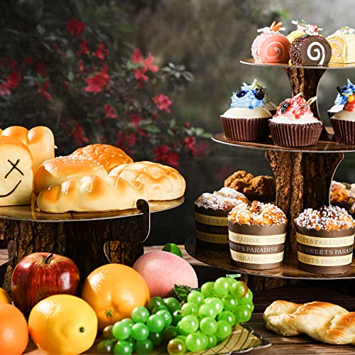 Sawysine 7 Pcs Woodland Cupcake Stand Set Woodland Baby Shower, Rectangle - style: Rectangle