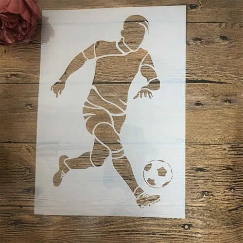 TIAMECH A4 Reusable Football Sports Stencil for Painting - style: Football Sports