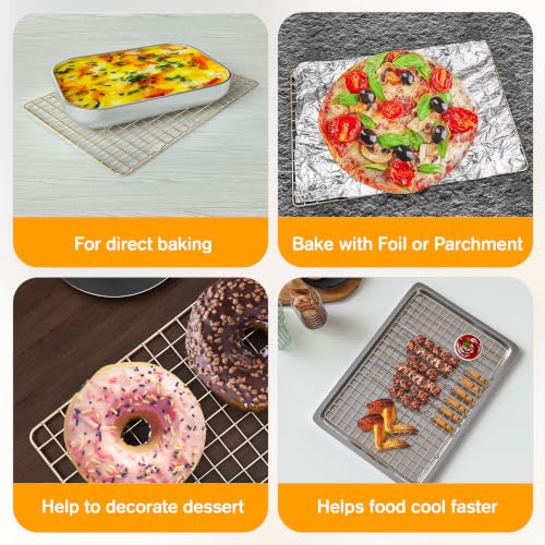 2 PCS Cooling Racks for Cooking and Baking, 10" x 15", Gold - color: Gold, size: 10‘’x15‘’-2PC