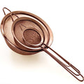 Strainer Set Fine Mesh – Premium 304 Stainless Steel (18/8) – 8″, 5.5″ and 3.3″ Sturdy Kitchen Strainers (Copper) - color: Copper Rose