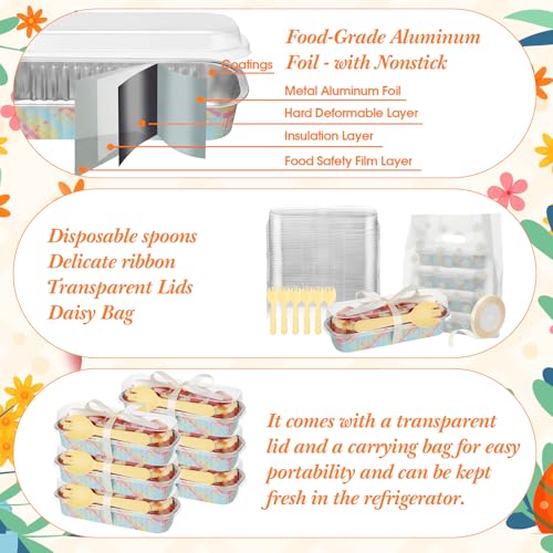 Hushee 100 Pack 6.8oz Mini Loaf Pans with Lids Disposable Cross Cake Tins