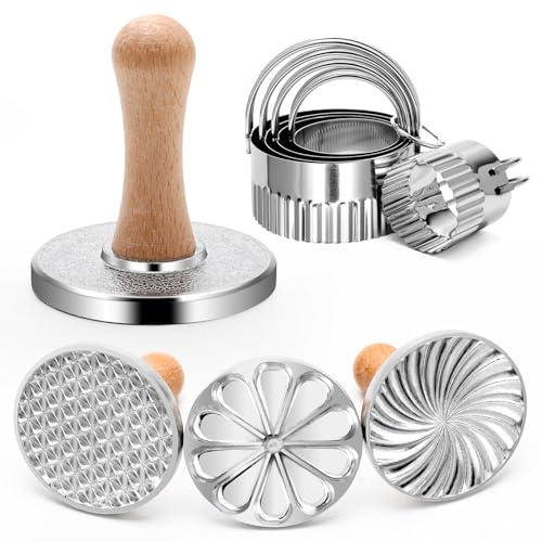 Luxiv Cookie Stamp And Cutter Set 3 Molds 5 Sizes Biscuit Cutting Tool