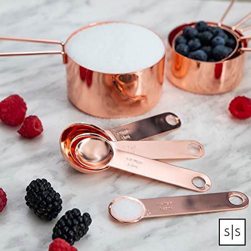 Styled Settings Copper Measuring Cups and Spoons Set, 8-Piece - color: Copper