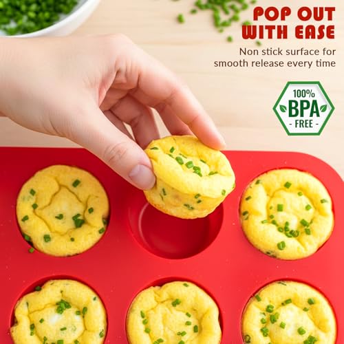 HKNMTT 2Pcs Silicone Muffin Pans for Baking 12Cups BPA-Free Egg Bites Mold - style: Muffin Pans 2PCS