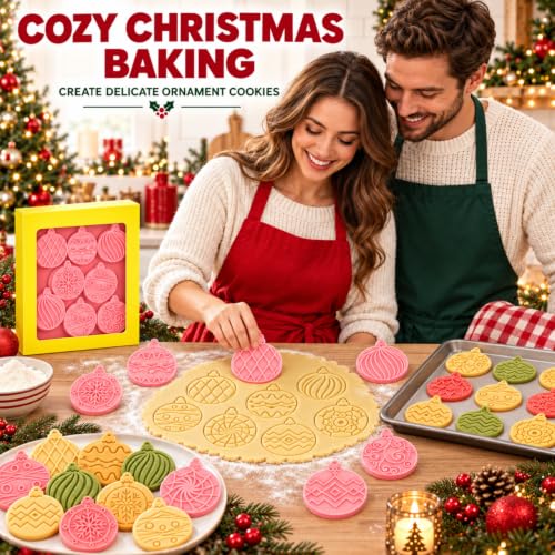 Christmas Cookie Cutter-10 Pieces Plastic Christmas Cookie Cutters and Stamps-Xmas Element Cookie Stamps,Light Bulb Shaped Biscuit Cutter Set. - style: Light bulb christmas cookie cutter