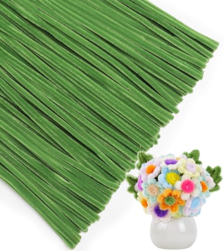 IOOLEEM Pipe Cleaners, 200pcs Army Green Flower Making Chenille Stems - color: Army Green, size: 200 Count