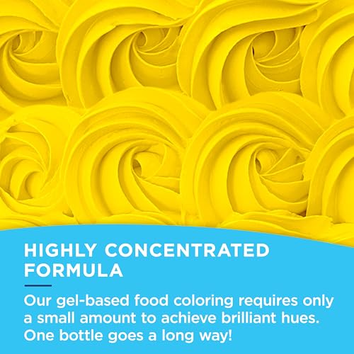 Satin Ice Food Color Liquid Gel, 0.61 fl oz Bottle, Yellow - color: Yellow