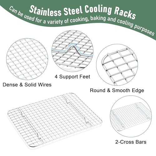 Homikit Baking Sheet with Wire Rack Set (1 Pan+1 Cooling Rack), 12" x 10" - size: 12*10 Inch
