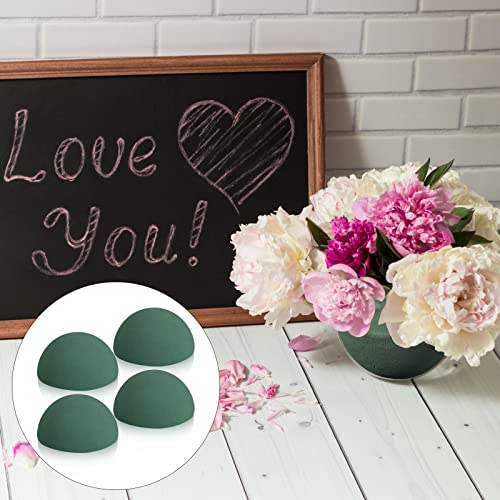 Boao 4 Pcs Half Ball Floral Foam Block 4.72 x 2.36 Inch Green Wet Dry Flower Foam Balls Large Flower Craft for Wedding Fresh and Artificial Flowers Plant Bouquet Arrangement DIY Craft - size: 4.72 x 2.36 Inch