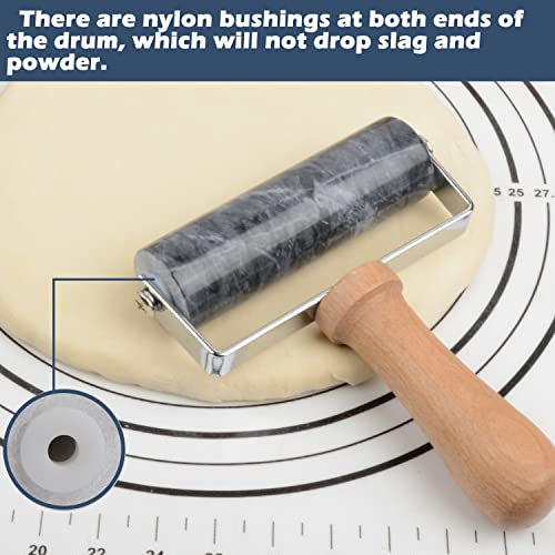 Tianman Small Marble Dough Roller Non-Stick T-Type,For Cake Baking Tortilla Fudge Pizza Cookies & Other Kitchen Baking Cooking(5.3"Black) - color: Type 1 Black, size: Type 1